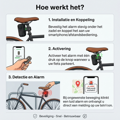 VeloReady AlarmGuard™ | Slim anti-diefstalalarm voor fietsen en e-bikes