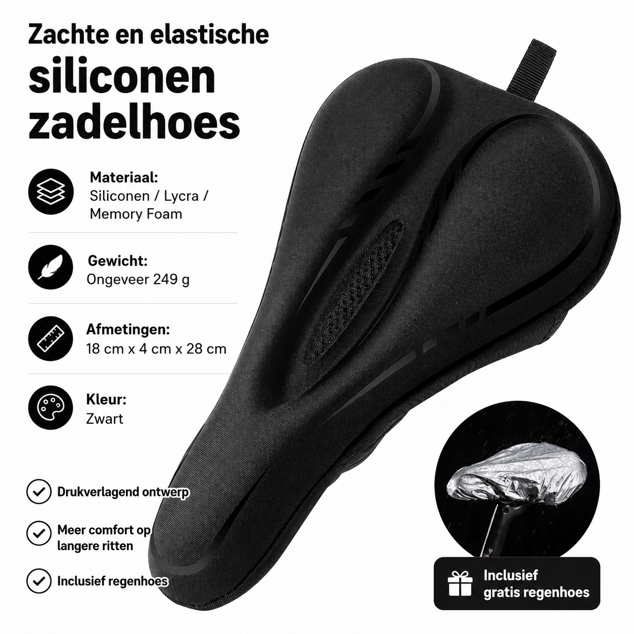 VeloComfort Gel Zadelhoes – Minder zadelpijn, meer fietsplezier