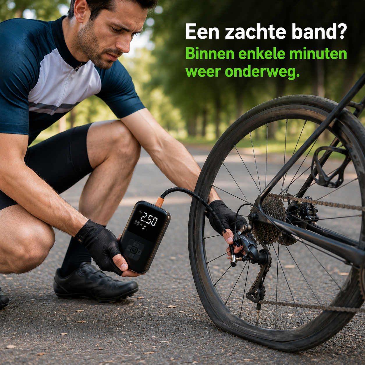 VeloReady AirGo™ – Draadloze elektrische minipomp voor fiets en e-bike