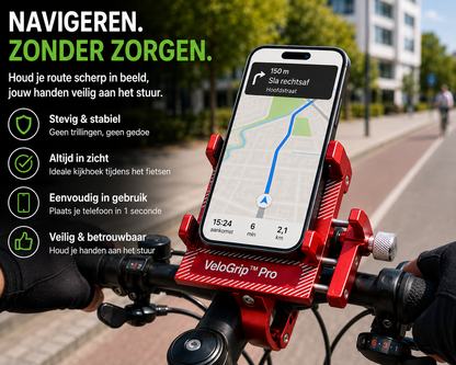 VeloReady RideGrip™ Pro – Stevige Telefoonhouder voor Fiets & E-bike