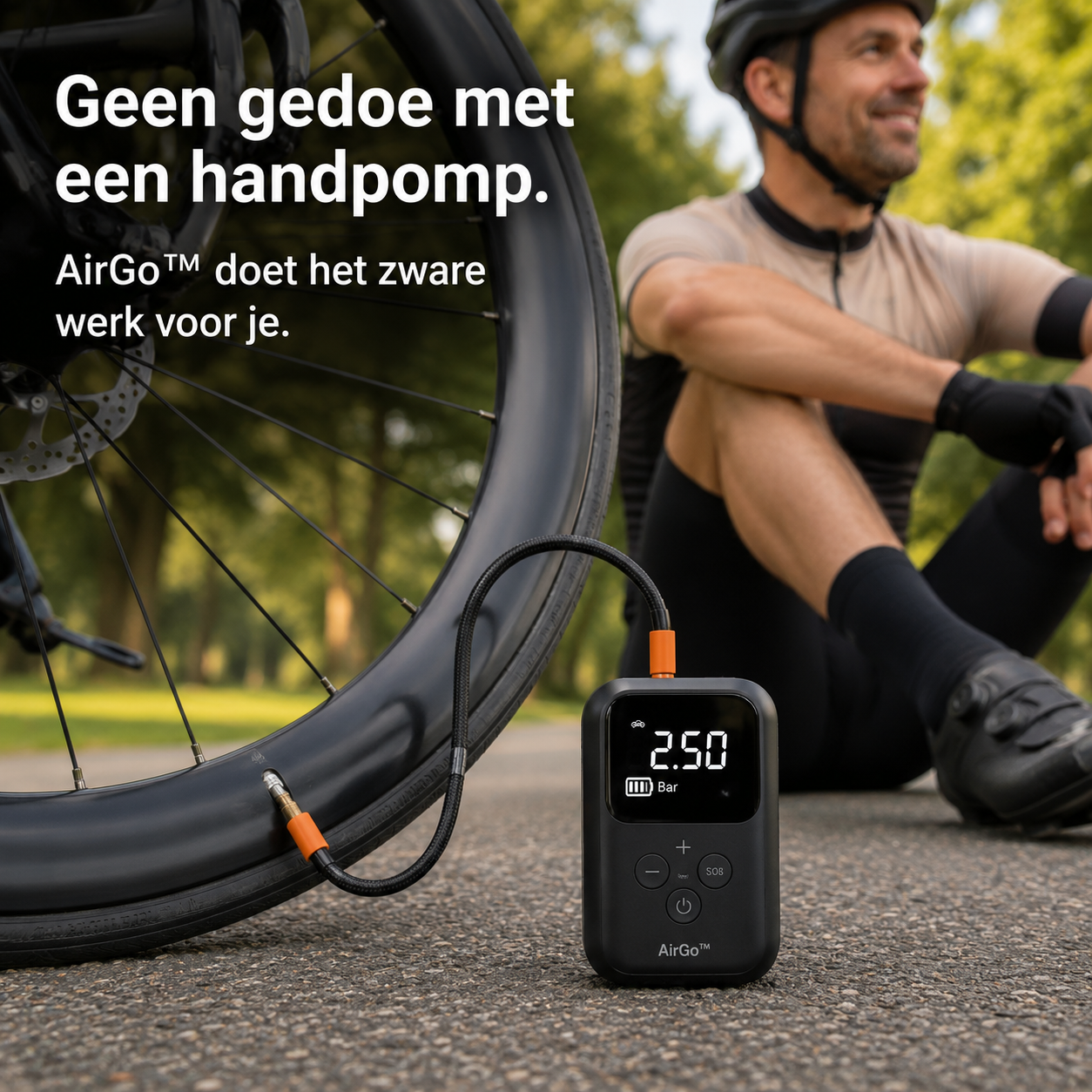 VeloReady AirGo™ – Draadloze elektrische minipomp voor fiets en e-bike