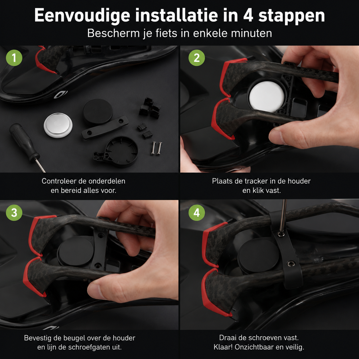 VeloReady HiddenTag™ | Verborgen AirTag-houder voor je fiets