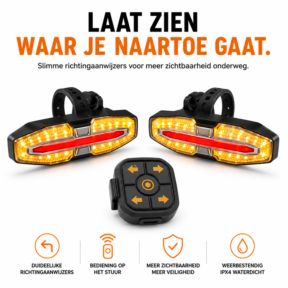 VeloReady TurnBeam™ Draadloze Richtingaanwijzer voor Fiets