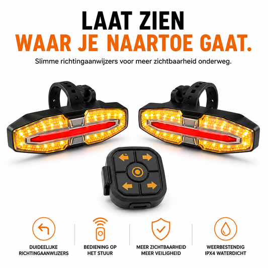VeloReady TurnBeam™ | Slimme Richtingaanwijzers voor Fietsen en E-bikes