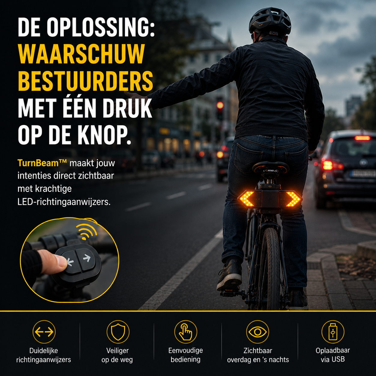 Slimme Fiets Richtingaanwijzers | Laat bestuurders zien waar je naartoe gaat