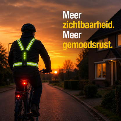 LED Veiligheidsharnas Voor Fietsers | Val Op In Het Verkeer, Kom Veilig Thuis
