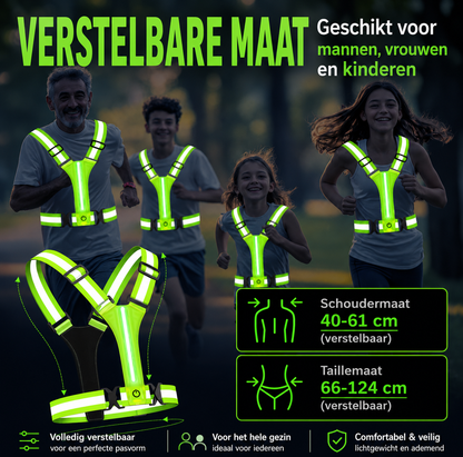 LED Veiligheidsharnas Voor Fietsers | Val Op In Het Verkeer, Kom Veilig Thuis