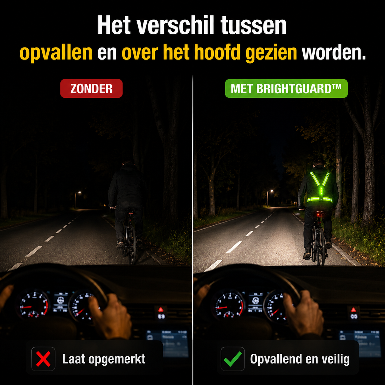 LED Veiligheidsharnas Voor Fietsers | Val Op In Het Verkeer, Kom Veilig Thuis