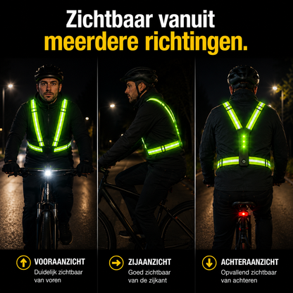 LED Veiligheidsharnas Voor Fietsers | Val Op In Het Verkeer, Kom Veilig Thuis