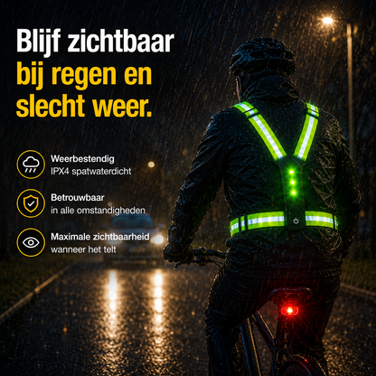 LED Veiligheidsharnas Voor Fietsers | Val Op In Het Verkeer, Kom Veilig Thuis